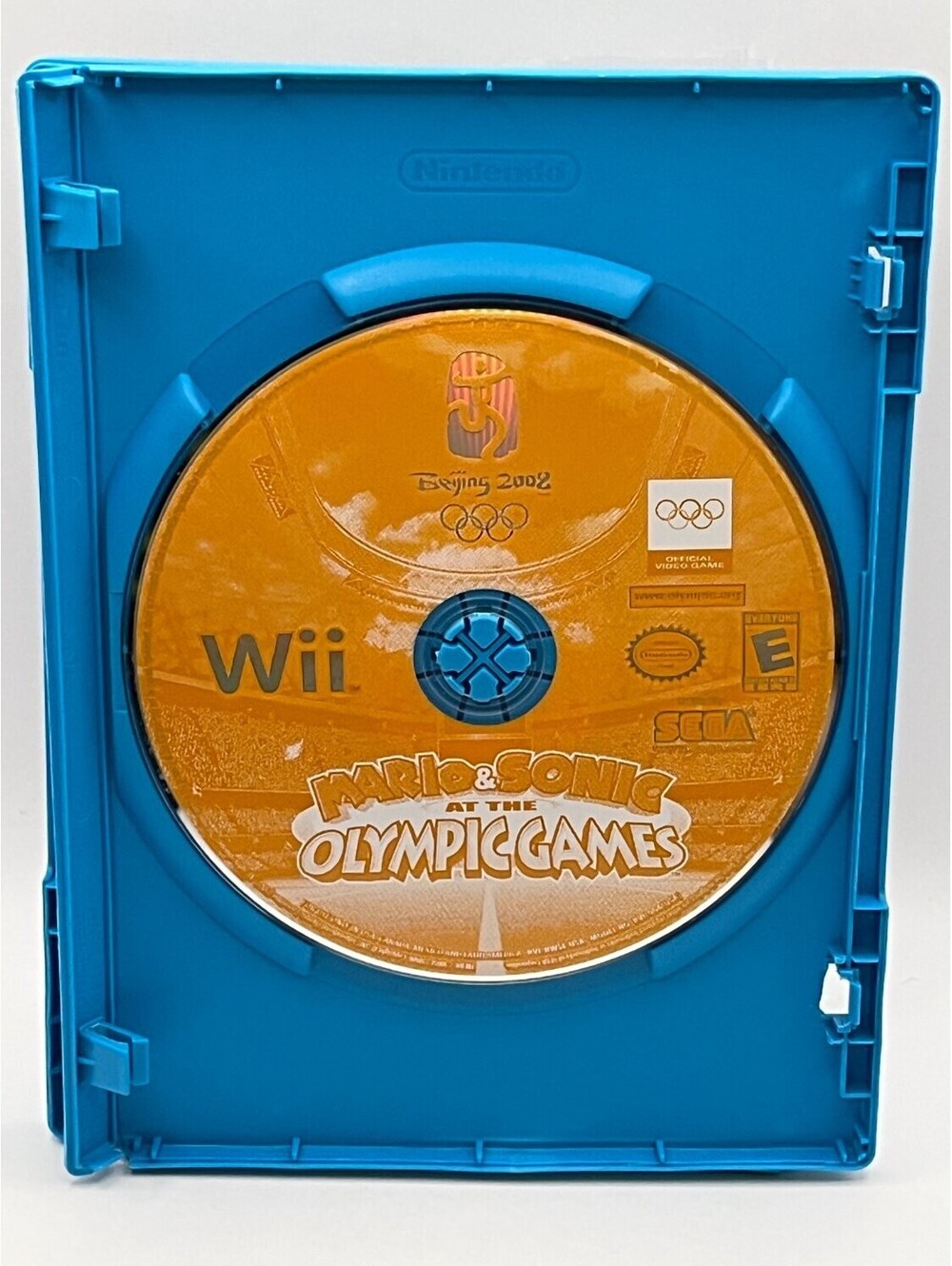 Mario & Sonic At The Olympic Games Sega Nintendo Wii Video Game Disc yellow blue